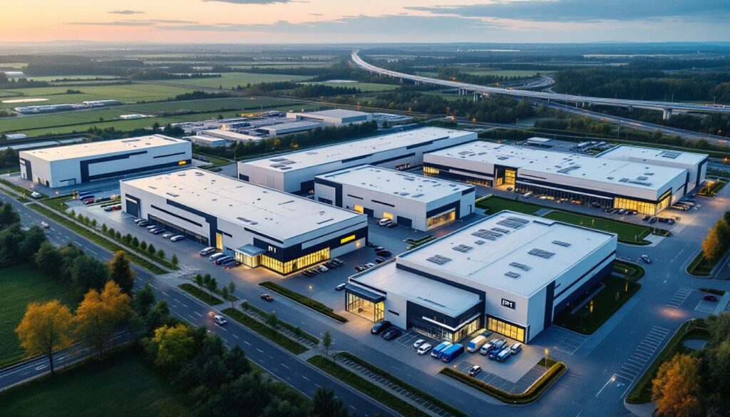 Temperature-controlled cold chain logistics facility showing specialized infrastructure for healthcare shipping with advanced refrigeration and monitoring systems