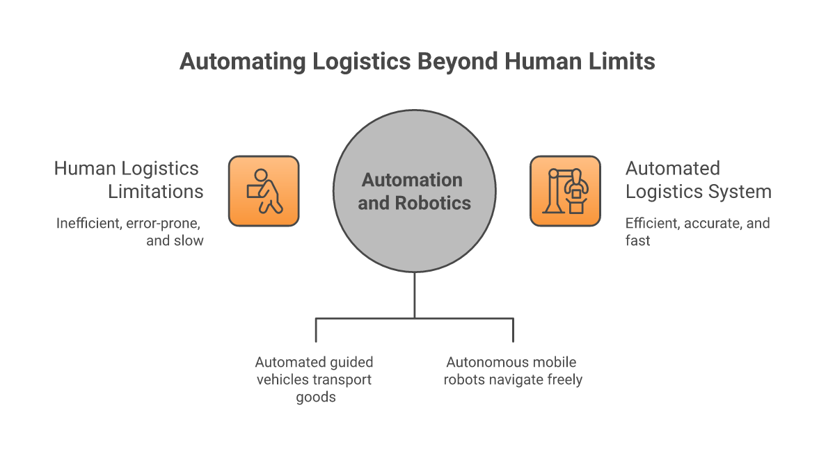 Automation and Robotics: Beyond Human Limitations in the Future of Logistics - logistics trends 2025 visualization
