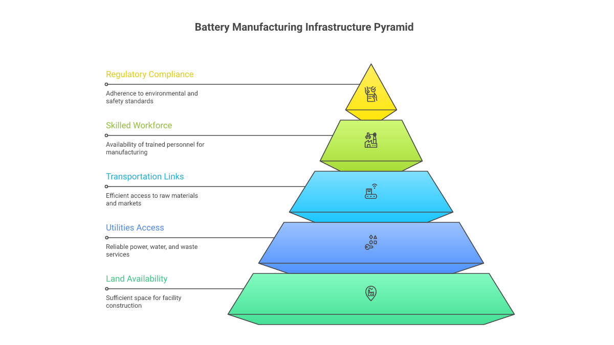 Infrastructure and Real Estate Requirements - Slovak battery manufacturing visualization