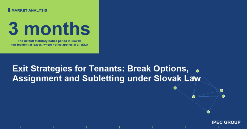 Exit Strategies for Tenants: Break Options, Assignment and Subletting under Slovak Law